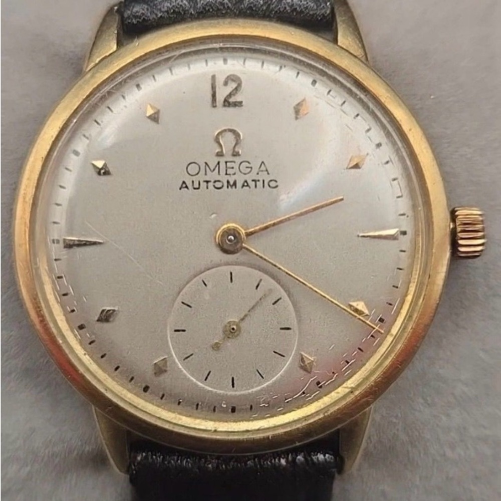 Omega Gold-Tone Case with Silver Dial Dress Watch
